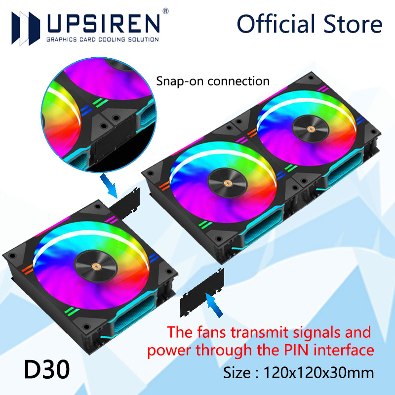 Pc Water Cooling - UPSIREN D30 120X120X30mm bilgisayar kasası soğutma